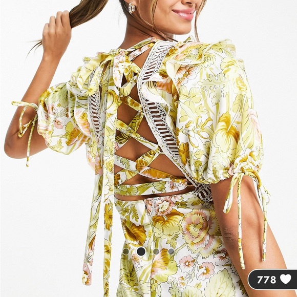 NWT ASOS design satin mini dress with ruffle detail - Picture 3 of 4